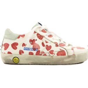 Girls Golden Goose Superstar Heart Leather Low Top